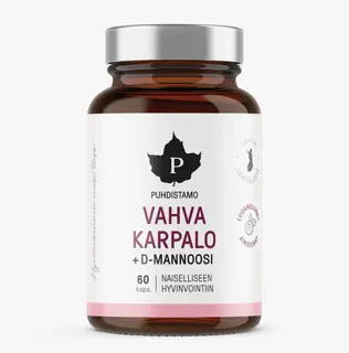 Puhdistamo Vahva Karpalo + D-mannoosi 60 kaps