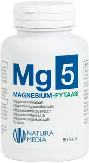 Natura Media Mg5 magnesium+fytaasi 80 kaps.