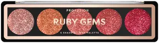 Profusion Cosmetics viiden sävyn glitterpaletti Ruby Gems 4,5 g