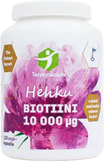 Terveyskaistan Hehku Biotiini 10 000 µg + Sinkki + Metioniini + Kupari + Seleeni 120 kaps