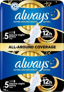 Always Ultra Secure Night Extra S5 with wings terveysside