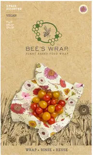 Bee's Wrap kasvipohjainen ruokakääre, 3 kpl (S,M,L) Meadow Magic