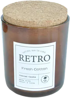 Lasikynttilä 9x9x11,5 cm ruskea tuoksu Fresh Cotton
