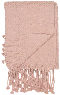 Anno Puro torkkupeitto vohvelipuuvilla 140x190cm utuinen roosa