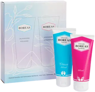 Boreas Lahjapakkaus; -jalkavoide 100 ml, -käsivoide 100ml
