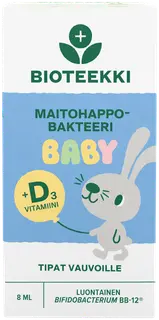 Bioteekki Maitohappobakteeri Baby + D3 Tipat 8 ml