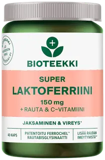Bioteekki Super Laktoferriini + rauta & C-vitamiini ravintolisä 40 kaps.