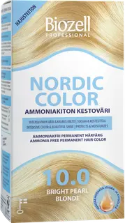 Biozell Professional Nordic Color ammoniakiton kestoväri Bright Pearl Blonde 10.0 2x60ml