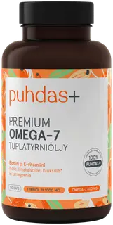 Puhdas+ Premium Omega-7 Tuplatyrniöljy 120kaps