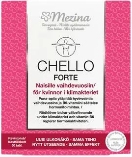 Mezina Chello Forte + B6 soija-yrttivalmiste ravintolisä 60 tabl. 38 g