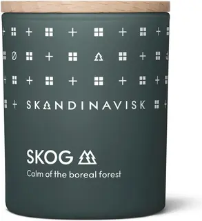 Skandinavisk SKOG Tuoksukynttilä puukannella 65g, vihreä