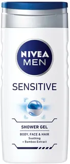 NIVEA MEN 250ml Sensitive Shower Gel - Body, Face & Hair -suihkugeeli