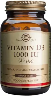 Solgar D3-vitamiini 25 mcg 100 kaps.