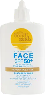 Bondi Sands Fragrance Free Face Fluid SPF 50+ hajusteeton emulsio kasvoille 50 ml