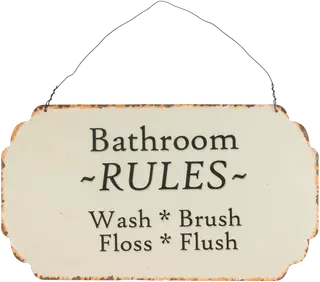 Weiste Peltitaulu Bathroom rules 23X22cm valkoinen