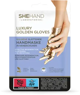 SheHand Luxury Golden Gloves käsinaamio kosteuttava, kaunistava ja silottava