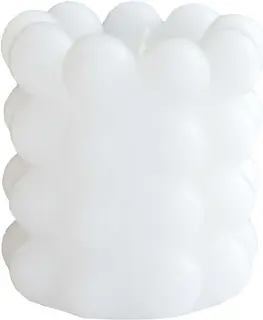 Pallokuvio kynttilä 8x8x8,5 cm valkoinen
