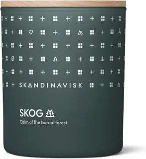 Skandinavisk SKOG Tuoksukynttilä puukannella 200g, vihreä