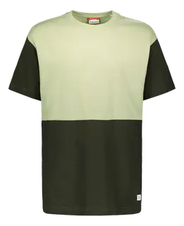 Knowledge Cotton Apparel Block striped loose t-paita