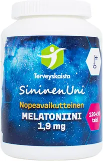 Terveyskaistan SininenUni melatoniini 1,9 mg 150 tabl