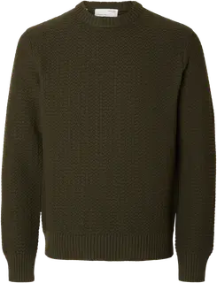 SELECTED HOMME Slhthim ls knit structure crew neck w neule