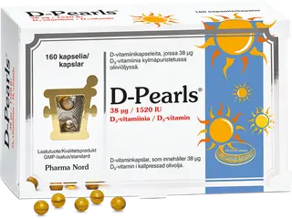 D-Pearls® D-vitamiini 38 mcg ravintolisä 160 kaps.
