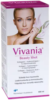 Vivania Beauty Shot kollageeni-hyaluronihappo-C-vitamiinivalmiste 500 ml