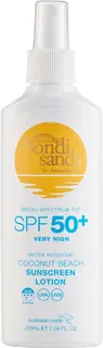 Bondi Sands Water Resistant Coconut Beach Sunscreen Lotion SPF50+ aurinkosuoja Spray 200 ml