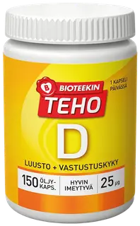 Bioteekki Teho D-vitamiini 25 μg ravintolisä 150 kaps.