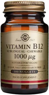 Solgar B12-vitamiini 1000 ug 100 imeskelytablettia