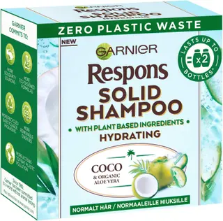 Garnier Respons Coco & Organic Aloe Vera Solid Shampoo palashampoo normaaleille hiuksille 60g