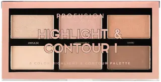 Profusion Cosmetics Highlight & Contour I korostus- ja varjostuspaletti 16 g