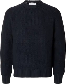 Selected Slhthim ls knit structure crew neule