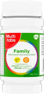 Multi-tabs Family Monivitamiini 190 tablettia