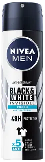 NIVEA MEN 150ml Black & White Invisible Fresh Deo Spray -antiperspirantti