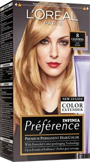 L'Oréal Paris Préférence 8 California Light Blonde Luonnonvaalea kestoväri 1kpl