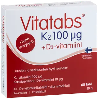 Vitatabs K2 100 + D3-vitamiini 60 tabl