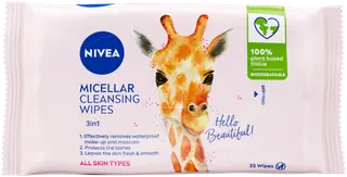NIVEA 25kpl Micellar Cleansing Wipes Happy Farm -puhdistusliinat