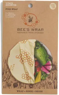 Bee's Wrap mehiläisvaha ruokakääre, 3 kpl (S,M,L) Honeycomb