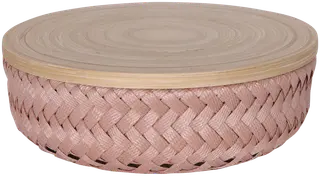 Handed By pyöreä kierrätysmuovinen rasia bambukannella roosa xs 7 x 17cm