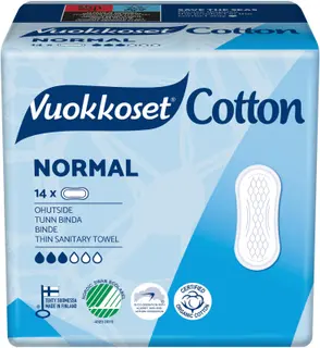Vuokkoset Cotton Normal ohutside 14 kpl