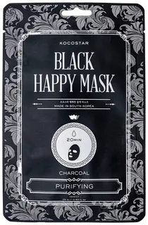 KOCOSTAR Black Happy Mask puhdistava kangasnaamio 1 kpl