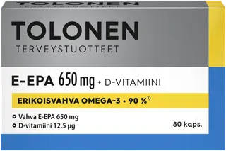 Tolonen E-EPA kalaöljykapseli 650mg 80kaps