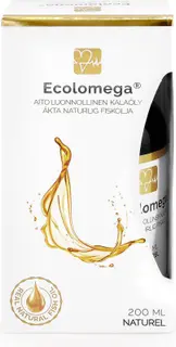 Ecolomega® luonnonkalaöljy, Naturel 200 ml