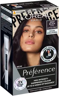 L'Oréal Paris Préférence Vivid Colours Deep Black intensiivinen kestoväri 1kpl