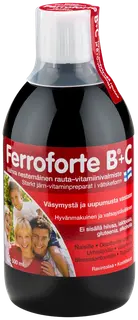 Ferroforte B + C vahva nestemäinen rauta-vitamiinivalmiste 500 ml