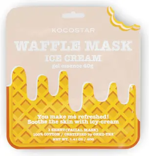 KOCOSTAR Waffle Mask Icecream rauhoittava kangasnaamio 1kpl