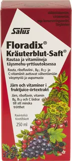 Salus Blutsaft Floradix rautaa ja vitamiineja täysmehu-yrttiuutoksessa 250ml