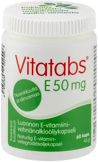Vitatabs E 50 mg E-vitamiini-vehnänalkioöljykapseli 60 kaps