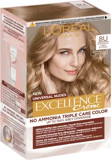 L'Oréal Paris Excellence Universal Nudes 8U Universal Light Blonde kestoväri ilman ammoniakkia 1kpl